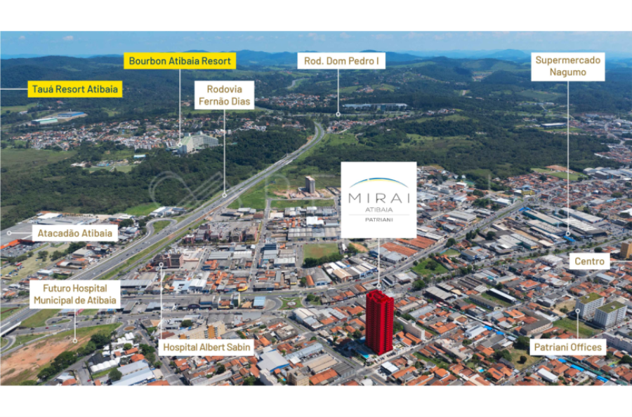 APTO N° 194 - MIRAI ATIBAIA PATRIANI Atibaia/SP, localizado em Atibaia - SP, bairro Alvinópolis